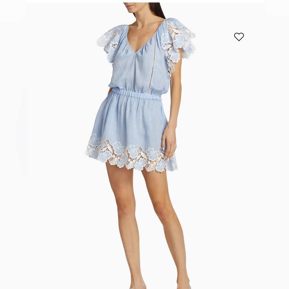 Ramy Brook Ryan Embroidered Linen Mini Dress Size XS